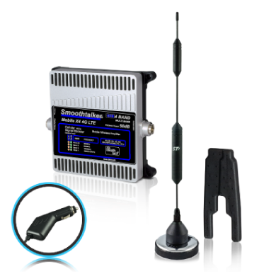 Mobile EUX4 Extreme power wireless multi-user vehicle amplifier. Improves 4G LTE and 3G (5G ready) voice calls and increases data speed.